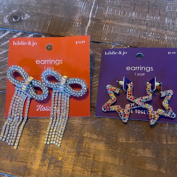 NEW Set of Two Rhinestone Earrings - Picture 2 of 14